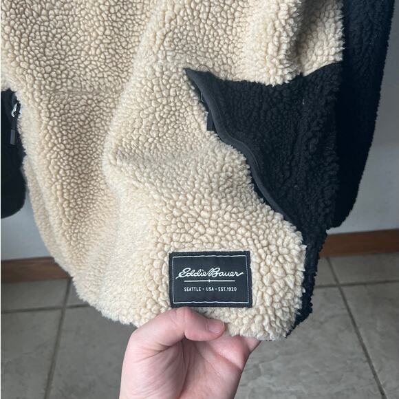 Eddie Bauer Chilali Fleece Hooded Pullover Mens Medium 1/2 Zip Outdoor Jacket - Picture 8 of 10